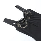 A-Line Lace Mini Jurk met Gevoerde Breed Strap en Kant
