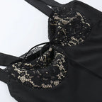 A-Line Lace Mini Jurk met Gevoerde Breed Strap en Kant