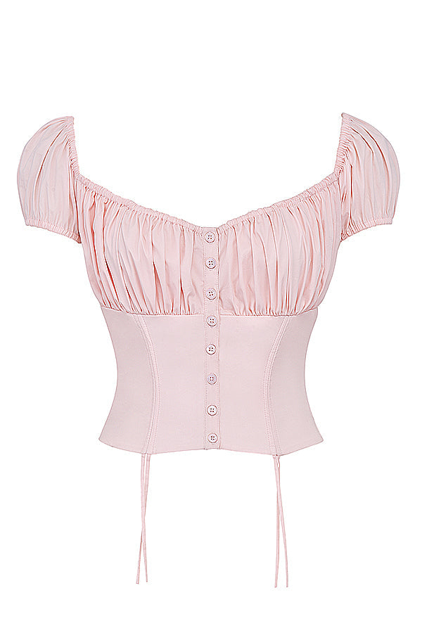 Babyroze Topje met Ruches van Sorellina