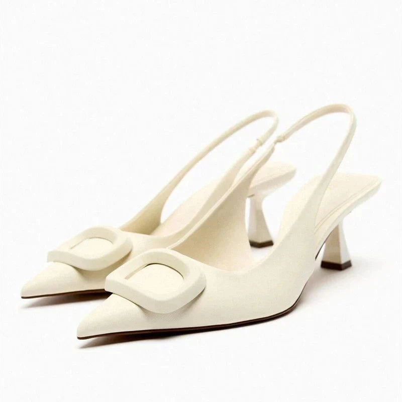 CALORA_ Darielle | Witte Elegante Gala Hakken Pumps