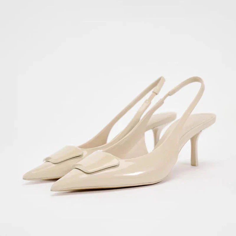 CALORA_ Darielle | Witte Elegante Gala Hakken Pumps