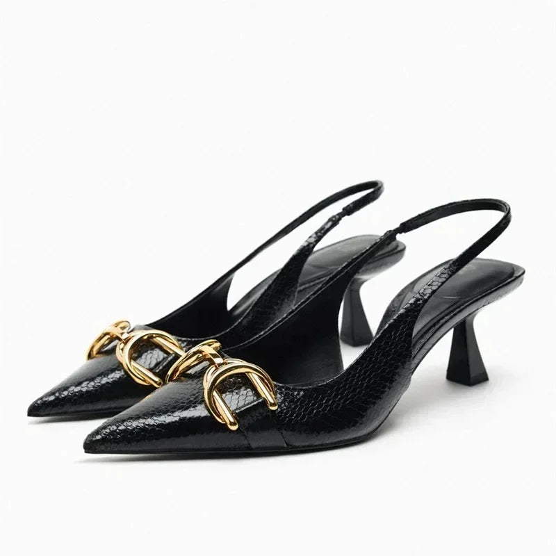 CALORA_ Faylene | Chic Ketting kantoor Slingback Hakken