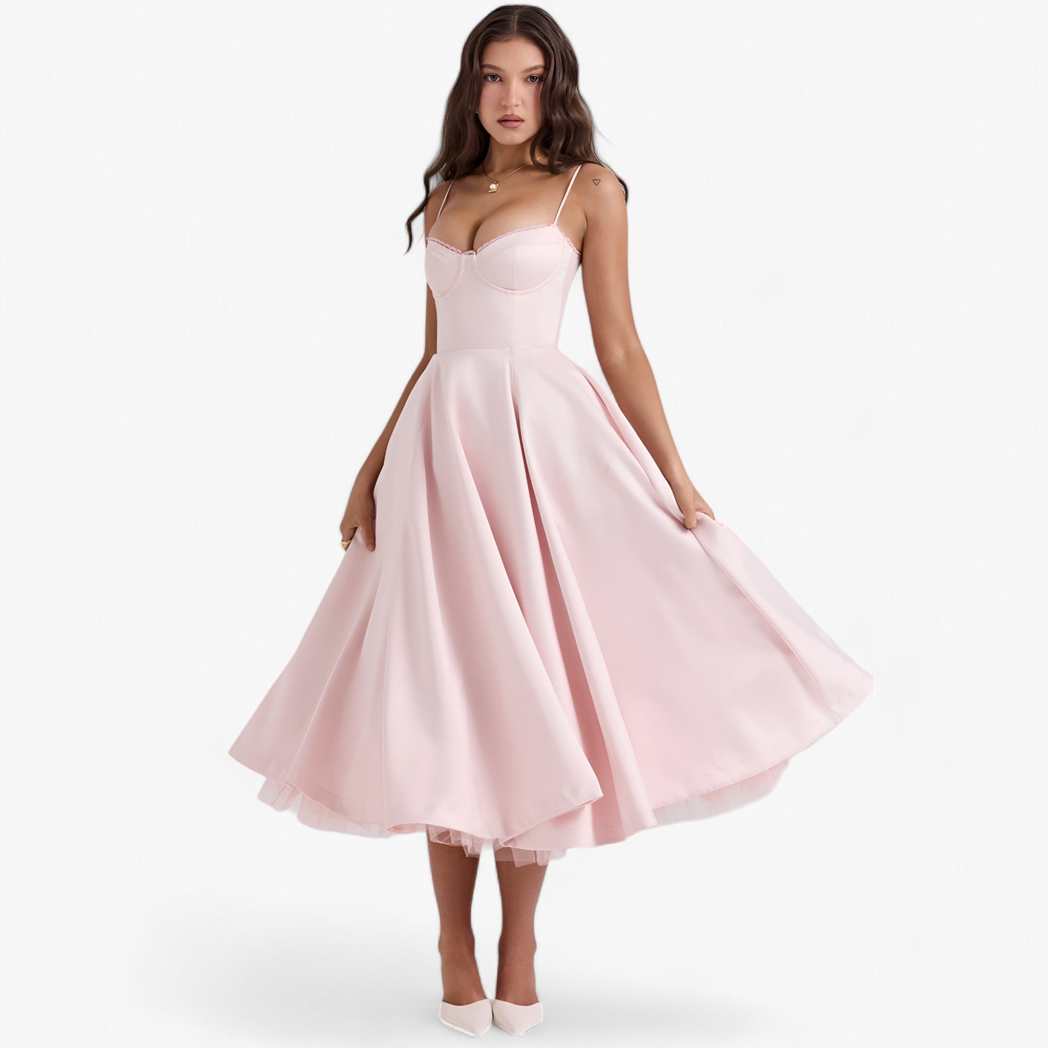 Lange Gala Jurk Met Verfijnde Brede Snit En Elegante Details