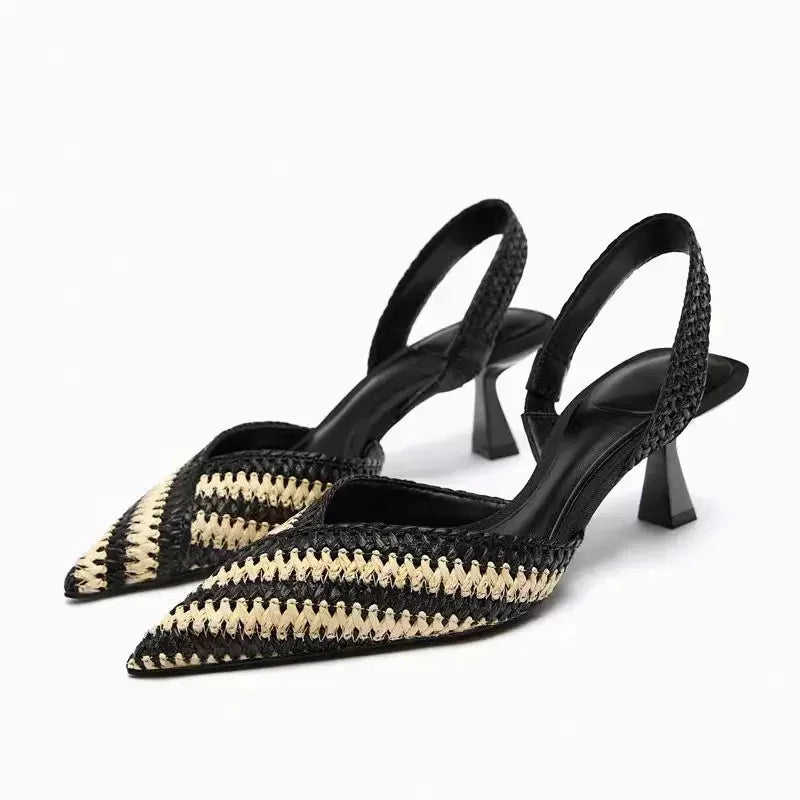CALORA_ Mireia | Gewoven Chic kantoor Slingback Hakken